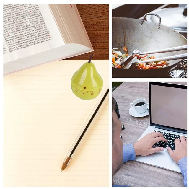 Alt view image 7 of 7 - Kitchen Timer Pear Shaped Mechanical Rotating Alarm 60 Minutes Countdown Timer for Baking Studying Cooking Napping