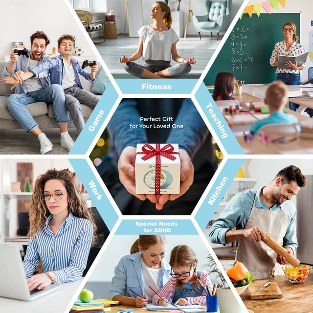 Alt view image 7 of 7 - Visual Timer for Kids, 60-Minute Countdown for Classroom Office Kitchen, Desk Timer Kids Time Management Tools with Silent Operation, Pomodoro Timer Rainbow Pattern Purple