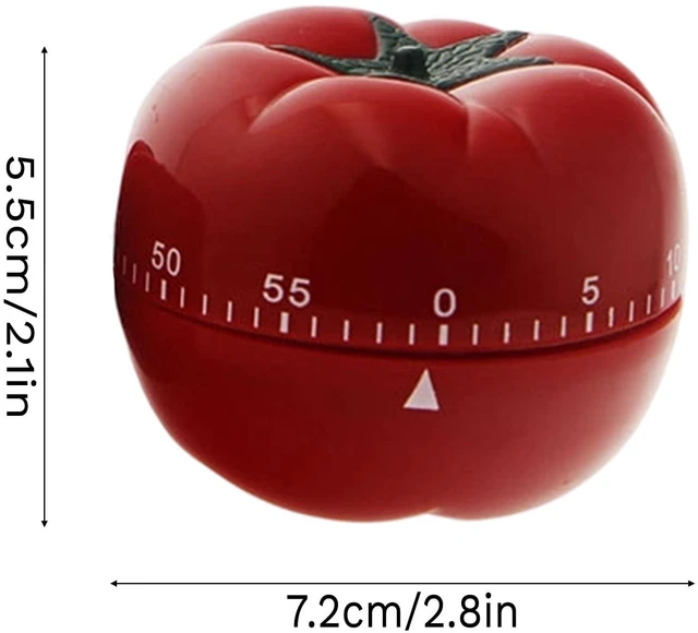 Alt view image 2 of 7 - Egg Timer,Kitchen Timers for Cooking,60 Minute Pomodoro Timer No Battery | Tomato Shape Kitchen Timers with Loud Ring60-Minute Manual Wind Up Timer