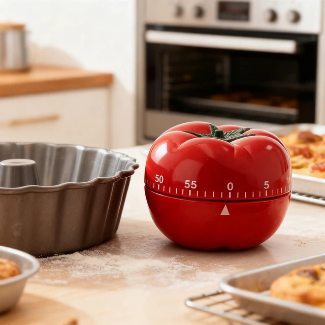 Alt view image 6 of 7 - Egg Timer,Kitchen Timers for Cooking,60 Minute Pomodoro Timer No Battery | Tomato Shape Kitchen Timers with Loud Ring60-Minute Manual Wind Up Timer