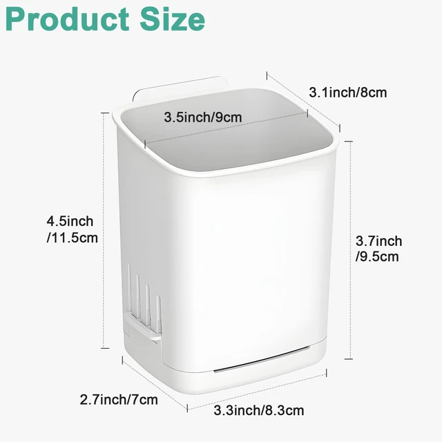 Alt view image 3 of 6 - 2 Pcs Toothbrush Holder Wall Mounted, No Drilling Toothbrush Holders for Bathroom, Shower Electric Toothbrush and Toothpaste Razor Holder Removable Self Draining for Bathroom Kitchen (White)