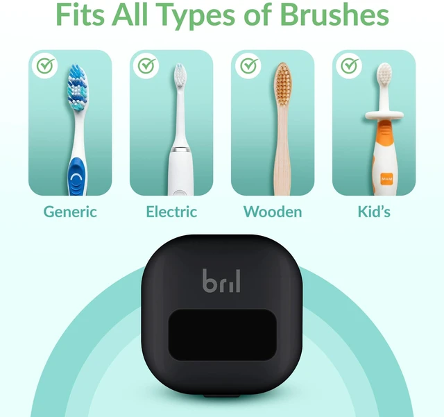 Alt view image 3 of 7 - UV-C Toothbrush Sanitizer and Holder, Wall Mounted, Rechargeable | 30-Day Battery, Magnetic Wall Mount, Fits Electric and Manual Brushes, Portable Travel Case, Auto-Shutoff