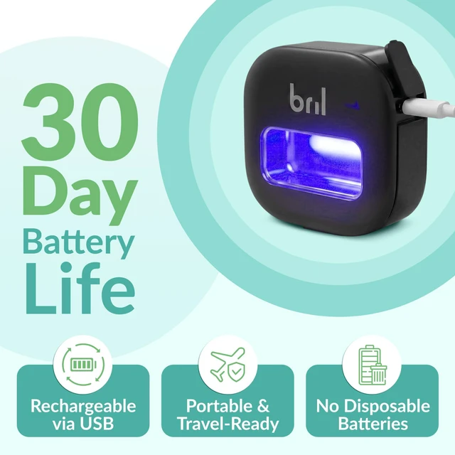 Alt view image 4 of 7 - UV-C Toothbrush Sanitizer and Holder, Wall Mounted, Rechargeable | 30-Day Battery, Magnetic Wall Mount, Fits Electric and Manual Brushes, Portable Travel Case, Auto-Shutoff