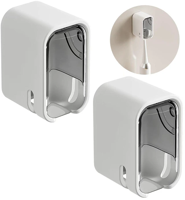 Main image of 2PCS Toothbrush Holders Wall Mounted with Cover Tooth Brush Holder | Wall Toothbrush Holders for Bathrooms Shower Single Toothbrush Organizer for Travel and Home