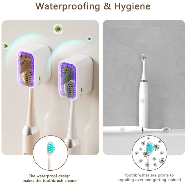 Alt view image 3 of 7 - 2PCS Toothbrush Holders Wall Mounted with Cover Tooth Brush Holder | Wall Toothbrush Holders for Bathrooms Shower Single Toothbrush Organizer for Travel and Home