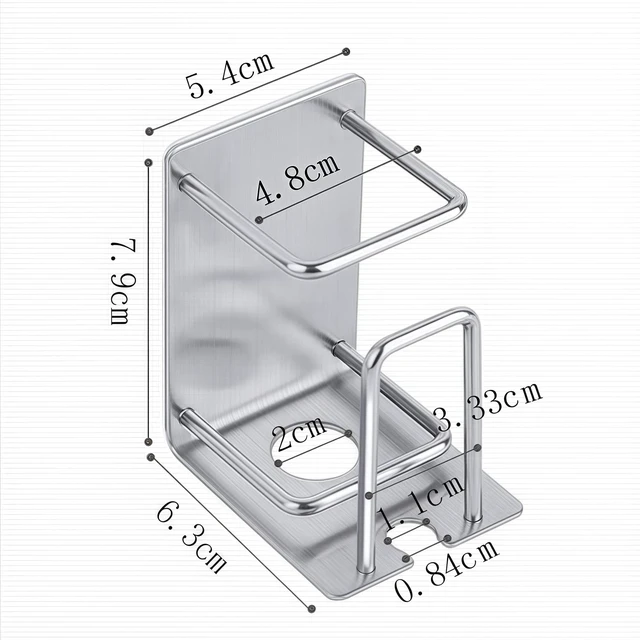 Alt view image 5 of 7 - 2 Pack Toothbrush Holder 304 Stainless Steel Adhesive Wall Mounted 3 in 1 with Toothbrush Holder Toothpaste Holder and Cup Holder for Bathroom Shower
