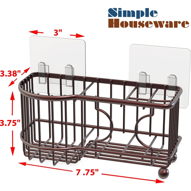 Alt view image 3 of 6 - 6 Slots Toothbrush Holder Adhesive Wall Organizer, Bronze
