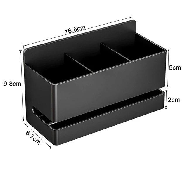 Alt view image 2 of 7 - Electric Toothbrush Holder, Toothbrush Holders wall Mounted3 Slot | Aluminum toothbrush holder, drill-free, 3-slot storage; suitable for use in bathrooms, kitchens, and studies.