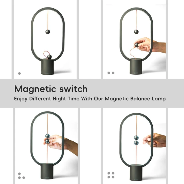 Alt view image 3 of 7 - Table Lamp for Bedroom - Balance Lamp,Bedside Lamp with Touch Dimmer,Nightstand Lamp,3 Level Brightness Rechargered Night Light for Home,Office,College Dorm (Black)