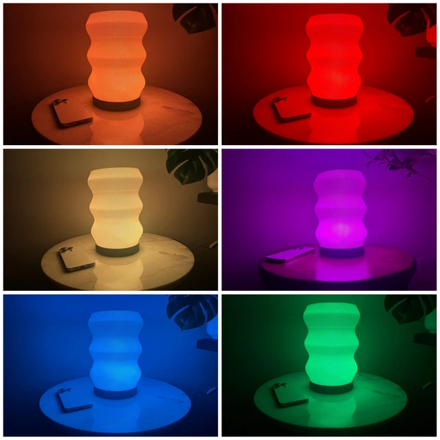 Alt view image 7 of 7 - Wave Table Lamp - Modern Bedside Light for Bedroom, Desk, Nightstand, or Office - Mood Lighting Lamp - Eco-Friendly Gift Idea - Unique Home Decor - LED Night Light