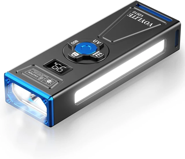 Main image of Rechargeable EDC Flat Flashlight 2000 High Lumens with Magnetic | RGB, UV and White LED Combo, Portable Pocket IPX6 Flashlights, Triple Sources for Outdoors Emergency Working