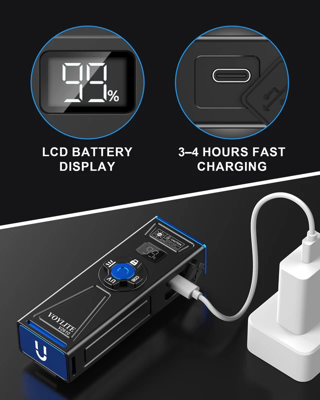 Alt view image 7 of 7 - Rechargeable EDC Flat Flashlight 2000 High Lumens with Magnetic | RGB, UV and White LED Combo, Portable Pocket IPX6 Flashlights, Triple Sources for Outdoors Emergency Working