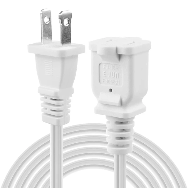 Alt view image 2 of 7 - US AC Power Extension Cable Cord 2-Prong Polarized | Male to Female Extension Cord for NEMA 1-15P to NEMA 1-15R (3 ft)