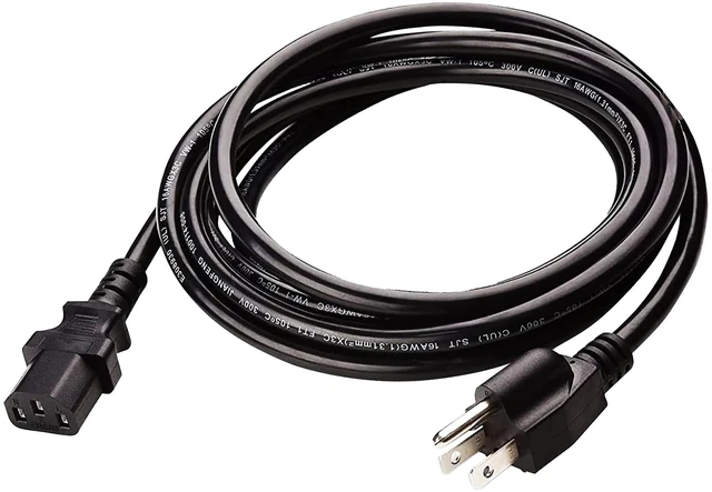 Main image of 6 Feet 3 Prong Replacement AC Wall Power Cord for LCD Computer Monitor Premium Quality Copper Wire PC 1002
