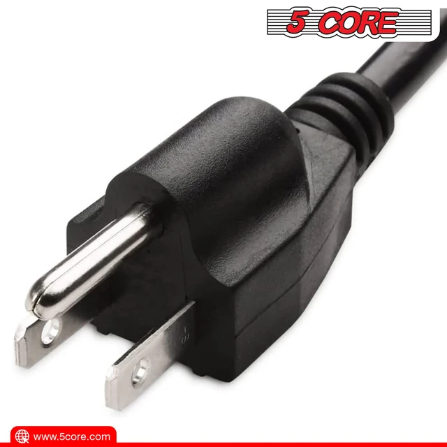 Alt view image 3 of 7 - 6 Feet 3 Prong Replacement AC Wall Power Cord for LCD Computer Monitor Premium Quality Copper Wire PC 1002