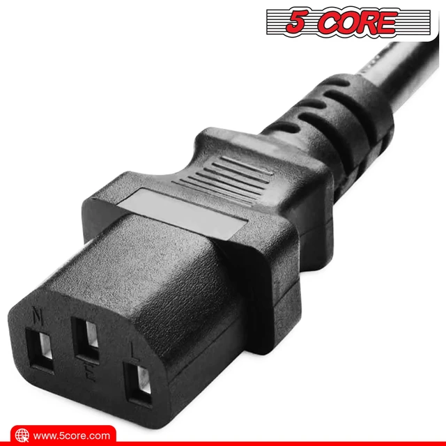 Alt view image 2 of 7 - 6 Feet 3 Prong Replacement AC Wall Power Cord for LCD Computer Monitor Premium Quality Copper Wire PC 1002