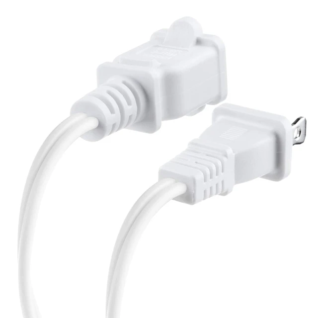 Alt view image 4 of 7 - US AC Power Extension Cable Cord 2-Prong Polarized | Male to Female Extension Cord for NEMA 1-15P to NEMA 1-15R (3 ft)