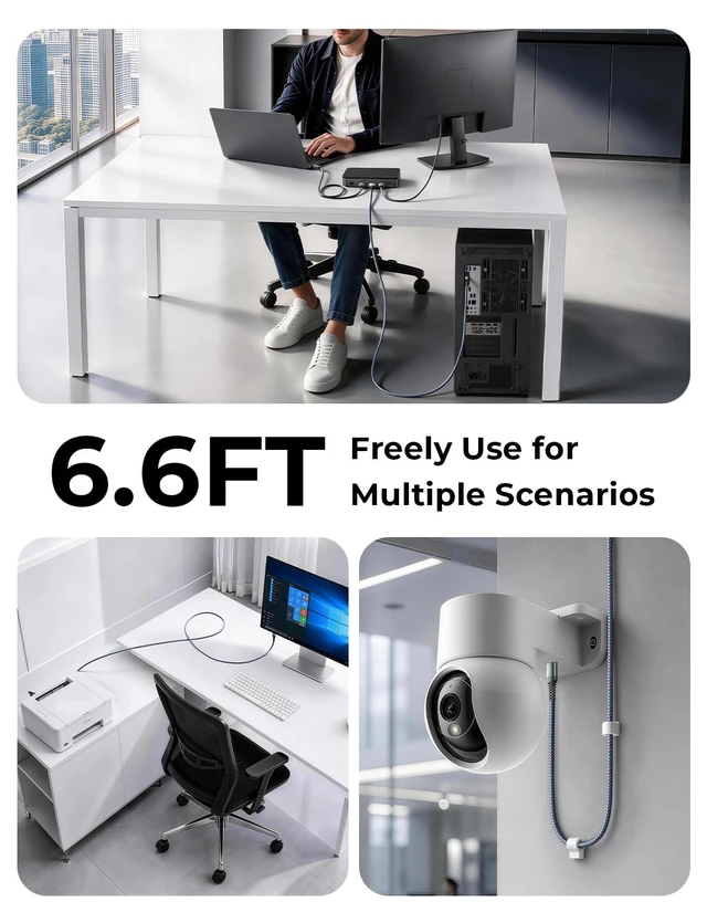 Alt view image 7 of 7 - USB to USB Cable, 6.6FT USB 3.0 A to A Male to Male Cable 5Gbps Double End Type A Cord for Data Transfer Compatible with Hard Drive, Laptop Cooling Pad, USB Hub, KVM, DVD