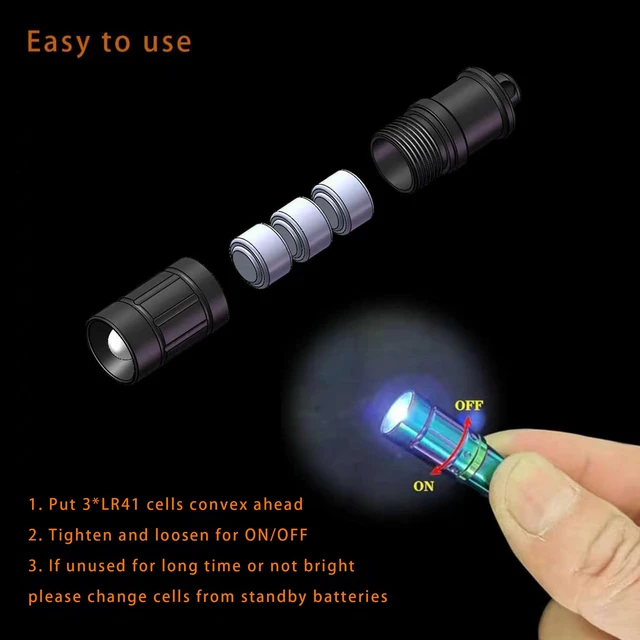 Alt view image 6 of 7 - e1 Smallest Keychain Flashlight Tiny Mini Keychain Light Long-Lasting Safety Light for Everyday Carry Emergencies Outdoor Dog Walking Hiking Camping Nice Gift for Parents Kids