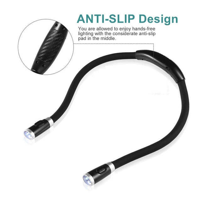 Alt view image 4 of 7 - Book Light, Rechargeable LED Hug light, Neck Hug Reading Lights for Bed Reading, Hands Free Flexible Arm, Soft Silicone Arms Comfortable Wear, Perfect for Bookworms Kids Crafts Knitting Travel, BBQ