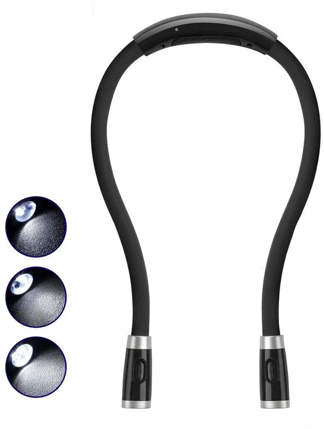Main image of Book Light, Rechargeable LED Hug light, Neck Hug Reading Lights for Bed Reading, Hands Free Flexible Arm, Soft Silicone Arms Comfortable Wear, Perfect for Bookworms Kids Crafts Knitting Travel, BBQ