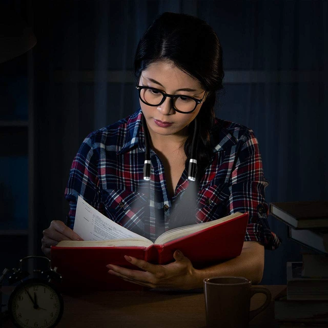 Alt view image 6 of 7 - Book Light, Rechargeable LED Hug light, Neck Hug Reading Lights for Bed Reading, Hands Free Flexible Arm, Soft Silicone Arms Comfortable Wear, Perfect for Bookworms Kids Crafts Knitting Travel, BBQ