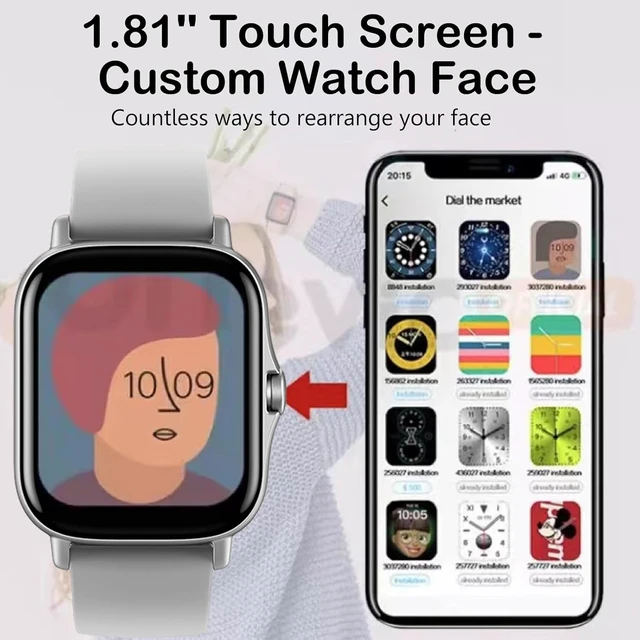 Alt view image 4 of 6 - Smart Watch, 1.81" Upgraded Full Touchscreen Smart Watch for Android iPhones with Bluetooth Call, Sleep Tracker, Multiple Sports Fitness Tracker with Smart Watches for Women Men (Silver)