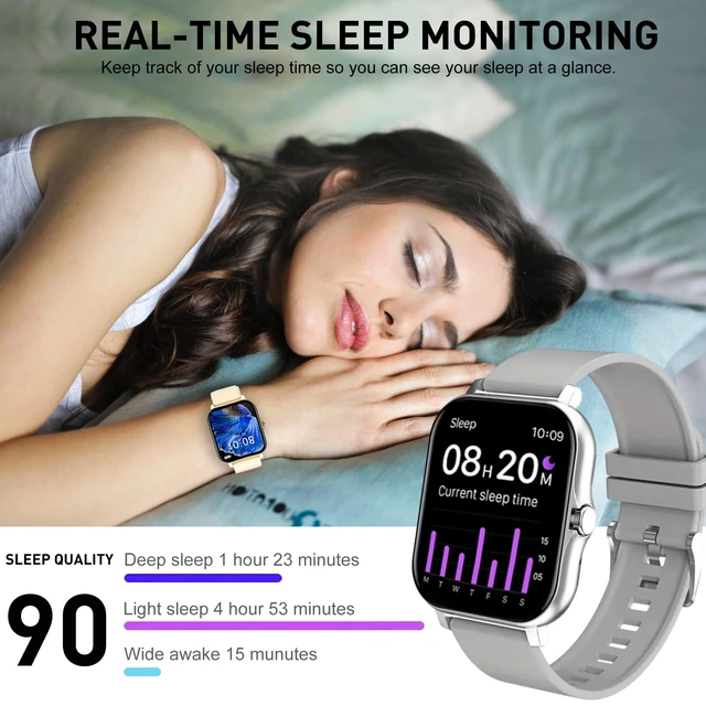 Alt view image 5 of 6 - Smart Watch, 1.81" Upgraded Full Touchscreen Smart Watch for Android iPhones with Bluetooth Call, Sleep Tracker, Multiple Sports Fitness Tracker with Smart Watches for Women Men (Silver)