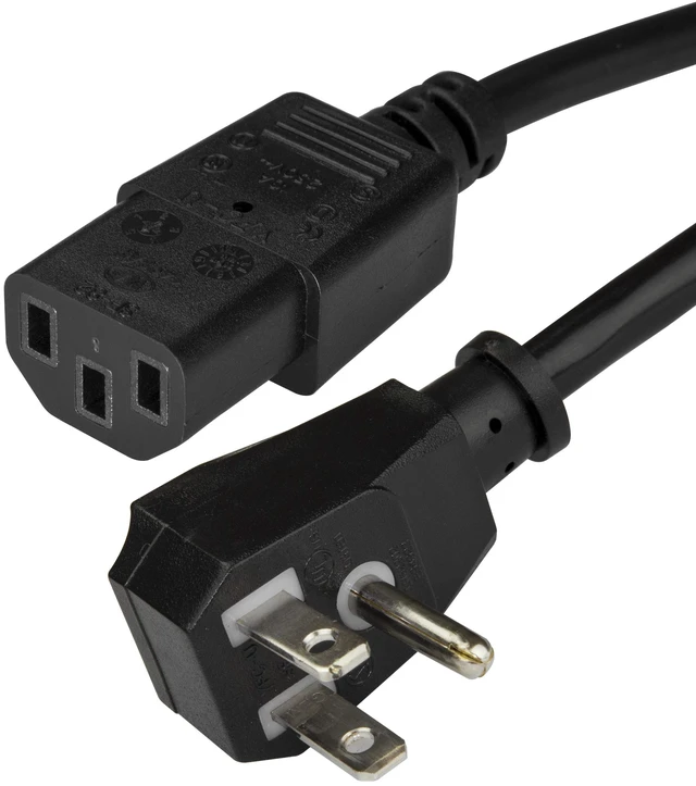 Main image of 6ft (2m) Computer Power Cord, Flat NEMA 5-15P to C13, 10A 125V, 18AWG, Black Replacement AC Power Cord, PC Power Supply Cable, Monitor/Printer Power Cable - UL Listed (PXTF1016)