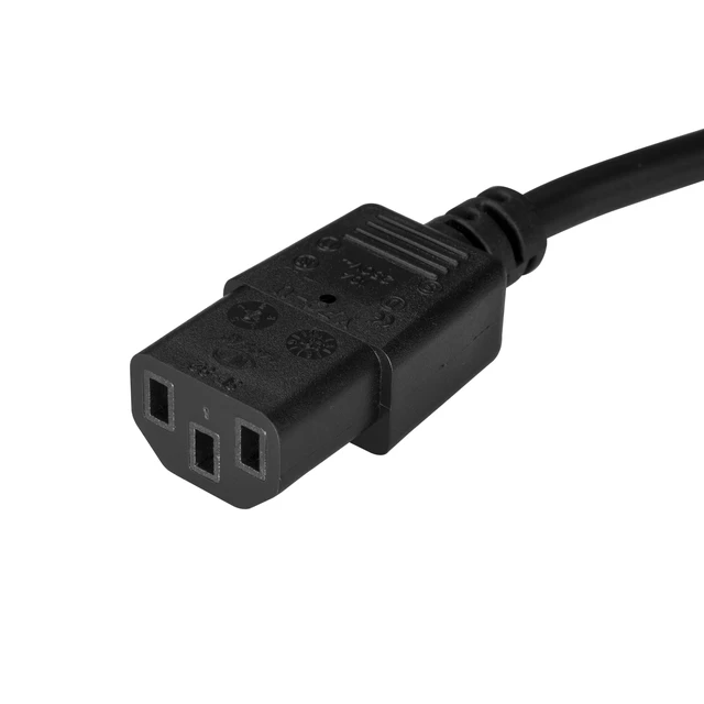 Alt view image 2 of 3 - 6ft (2m) Computer Power Cord, Flat NEMA 5-15P to C13, 10A 125V, 18AWG, Black Replacement AC Power Cord, PC Power Supply Cable, Monitor/Printer Power Cable - UL Listed (PXTF1016)