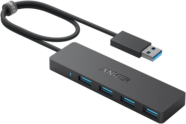 Main image of USB Hub, 4-in-1 USB Splitter, 4 USB-A Ports with 5Gbps Data Transfer | Extender for USB-A Port Laptop, PC, Desktop and More (2ft USB-A Connector, Charging Not Supported)