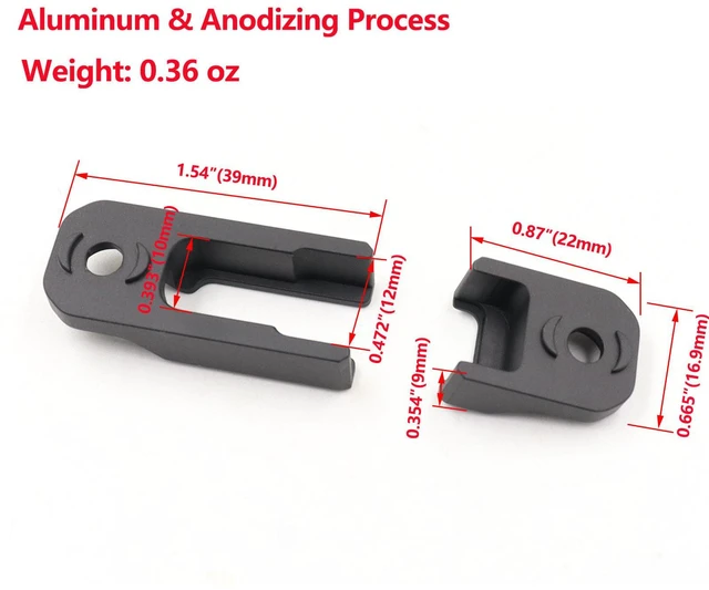Alt view image 2 of 7 - Mlok Pressure Switch Mount Plate Aluminum, for Fe-ya-chI Series FL11, FL14, FL17, FL22, FL27, FL31, FL34, FL37 Weapon Lights Remote Tape Switch Mounting (Black)