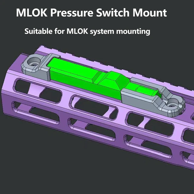 Alt view image 7 of 7 - Mlok Pressure Switch Mount Plate Aluminum, for Fe-ya-chI Series FL11, FL14, FL17, FL22, FL27, FL31, FL34, FL37 Weapon Lights Remote Tape Switch Mounting (Black)