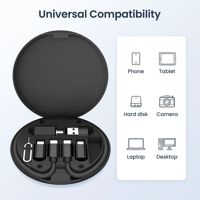 Alt view image 5 of 6 - USB C Charger Adapter Cable Kit,USB 3.2 OTG,USBC to Micro Converter | 6 in 1 Multi Travel Set with 1Ft 100W Charging Cord,Type C to iOS Adaptor Box,Portable Card Storage,Eject Pin,Data Transfer