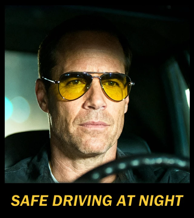 Alt view image 2 of 6 - Night Vision Glasses for Men Women Anti Glare JX2775 | UV400 Protection,Reduce Harsh Glare,Boost Low Light Visibility,Enhance Contrast, Driving Rain Fog Snowy