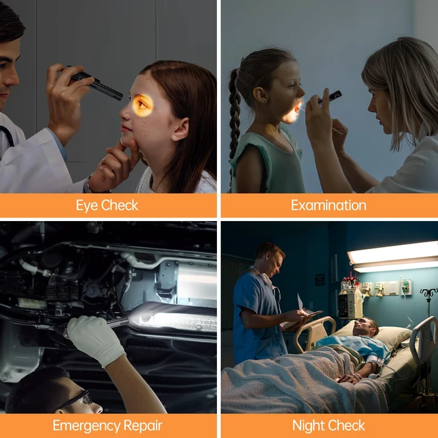Alt view image 7 of 7 - Rechargeable Pen Light for Nurses LED Medical PenLight | Warm/White Light, Stepless Dimming, Aluminum Alloy, Metal Pocket Clip, Integrated Pupil Gauge & Ruler, First Aid Accessories