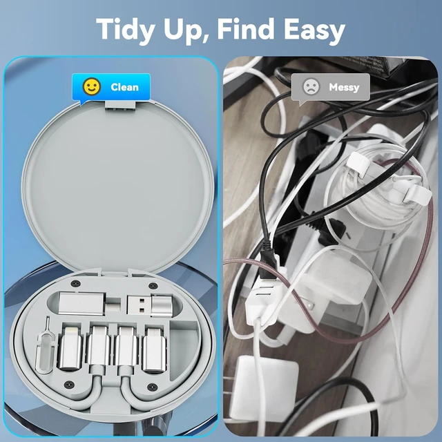Alt view image 4 of 7 - Multi USB C Adapter Cable Kit,Travel USB to USBC Adapter Set | (6 in 1) Portable Travel Case,1FT 100W Charging Cord,USB3.2 OTG,USBC to iOS Micro Converter for iPhone 17 Pro Max,Samsung S25