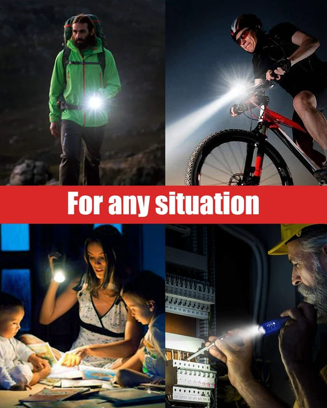 Alt view image 6 of 6 - LED Flashlight 2 Pack Blue, Bright Tactical Torch High Lumens 5 Modes, Waterproof Zoomable Flash Light for Outdoor, Birthday Gifts for Men, Dorm Room Hiking Camping Essentials Gear for Guys