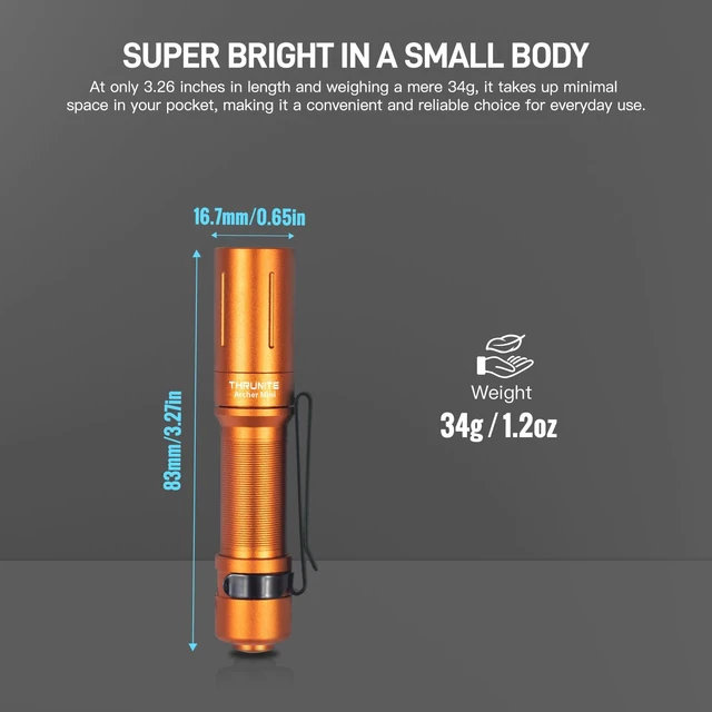 Alt view image 4 of 7 - Archer Mini EDC Flashlight, USB-C Rechargeable Pocket Flashlights 405 Lumens, IPX8 Waterproof Mini Penlight with Clip for Everyday Carry, Inspection and Emergency Use