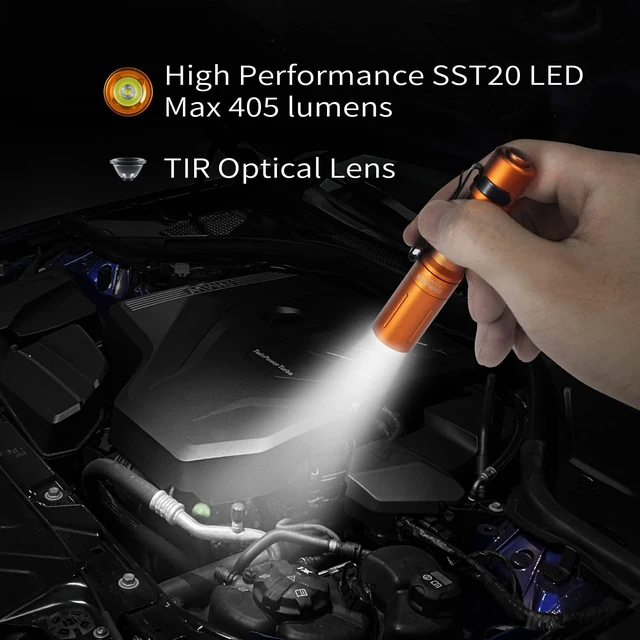 Alt view image 6 of 7 - Archer Mini EDC Flashlight, USB-C Rechargeable Pocket Flashlights 405 Lumens, IPX8 Waterproof Mini Penlight with Clip for Everyday Carry, Inspection and Emergency Use