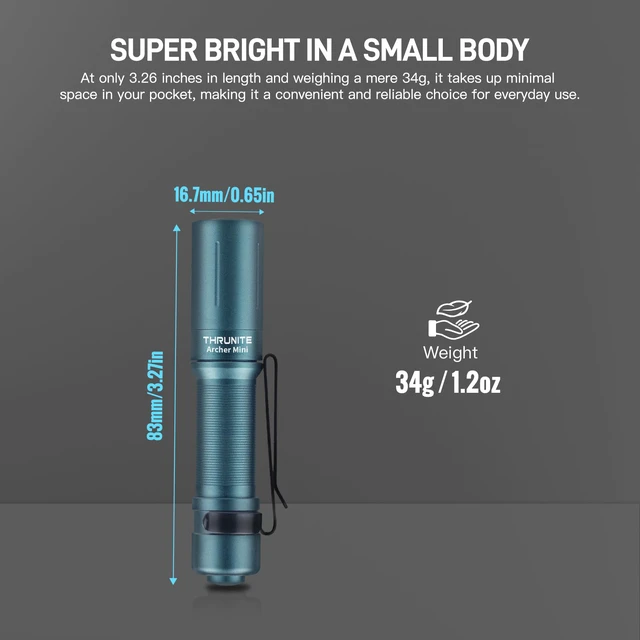 Alt view image 2 of 7 - Archer Mini EDC Flashlight, USB-C Rechargeable Pocket Flashlights 405 Lumens, IPX8 Waterproof Mini Penlight with Clip for Everyday Carry, Inspection and Emergency Use