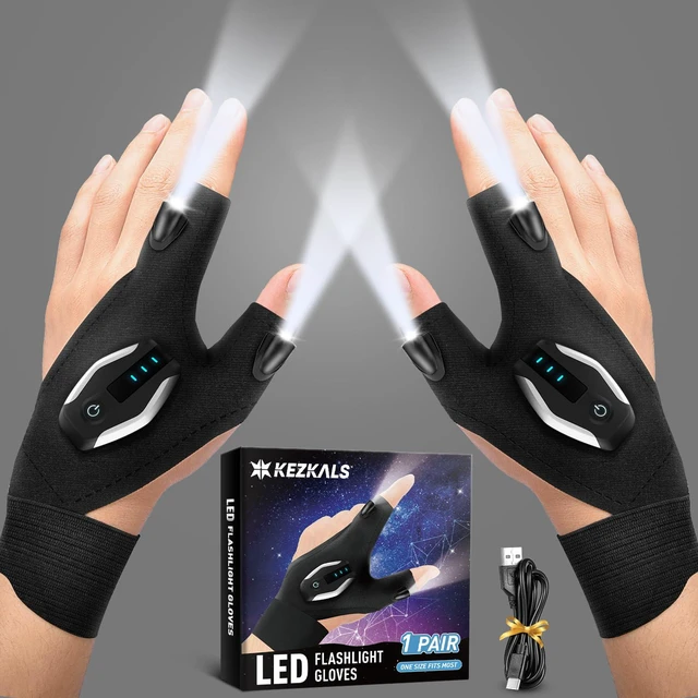 Main image of Stocking Stuffers for Adults Men Rechargeable Flashlight Gloves | Anniversary Birthday Gifts for Men Dad Him, Gifts for Men Who Have Everything, LED Glove for Hunting Fishing Repairing Gadget