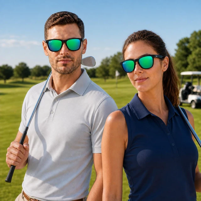 Alt view image 3 of 5 - Polarized Golf Sunglasses and Hiking Sunglasses for Men Women | Non-slip running sunglasses with polarized glare reduction for golf and light sports, including tennis and pickleball