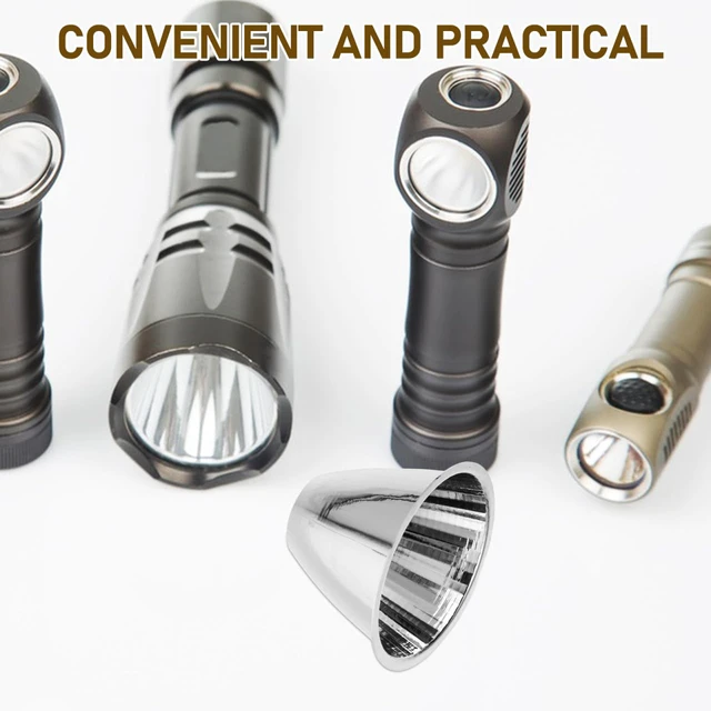 Alt view image 3 of 7 - Led Flashlight Reflector Cup Spotlight Replacement Reflector Accessory Part Metal Flashlight Cup Light Fixture Shade for Outdoor Camping 2.95X2.04X0.82 in