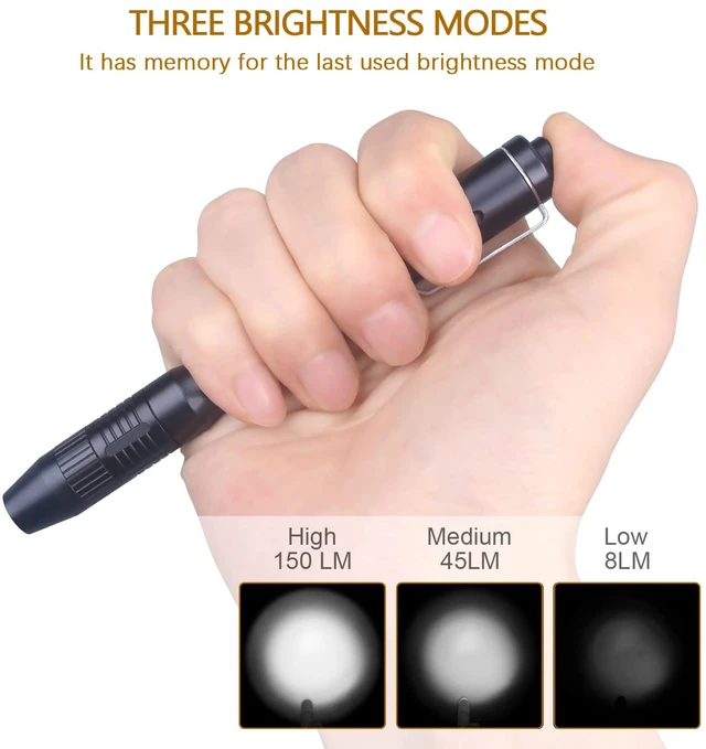 Alt view image 5 of 6 - D12 Zoomable Pen Light, Reusable Medical Pocket Light with Clip, Waterproof and Anti-Drop White Light Penlight Flashlight, Medical Penlight for Nurses, Doctors and Nursing Students