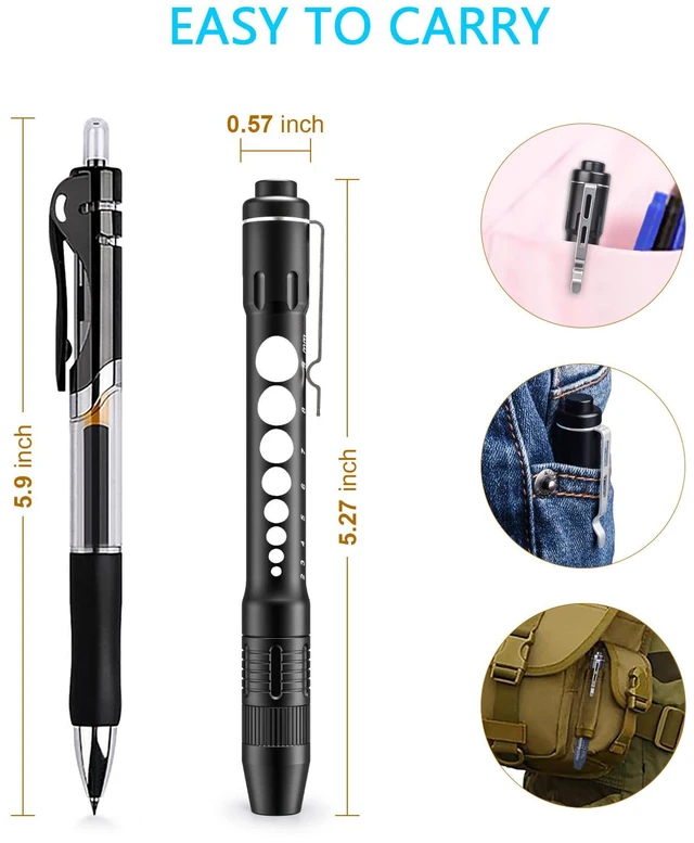 Alt view image 6 of 6 - D12 Zoomable Pen Light, Reusable Medical Pocket Light with Clip, Waterproof and Anti-Drop White Light Penlight Flashlight, Medical Penlight for Nurses, Doctors and Nursing Students