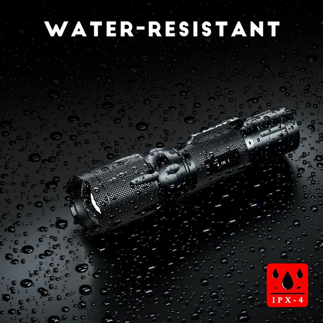Alt view image 6 of 6 - RGBW 4 Modes Flashlight, Red Green Blue White Light Options | Zoomable & Memory Function | Multi-Color Changing | Compact, Weatherproof for Night Vision | No Battery Included