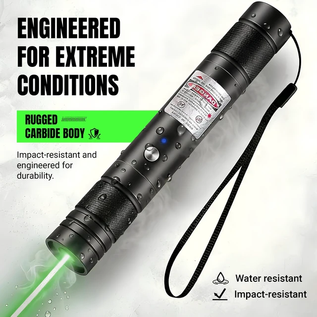 Alt view image 2 of 7 - High Power Green Laser Pointer | Tactical Long Range Green Laser Pointer | Single Press On/Off Tactical Lazer Pointer | Rechargeable Lazer Pointer and Carrying Case (X1)