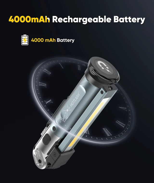 Alt view image 3 of 6 - Magnetic Work Light, 1200LM Rechargeable Work Light with Hook, 3 Mode & Hands-Free Mechanic Light, Magnetic Flashlight for Car Repairing/Emergency/Outdoor Work