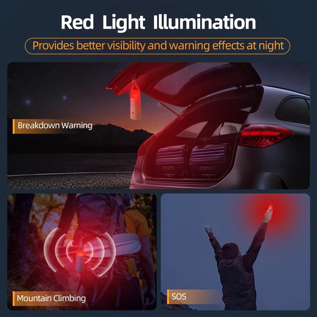 Alt view image 3 of 7 - LED Camping Lantern with 4 Modes, Up to 350 Hours, 1 Pack, Yellow | Rechargeable Camping Light and Flashlight Lantern with Red Light, Water Resistant Portable Tent Light for Outdoor Hiking